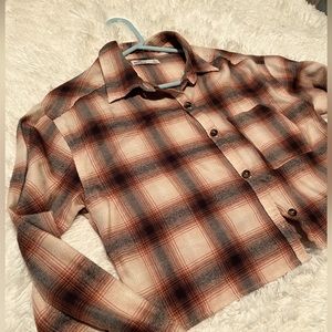 Hollister S small cropped plaid button shirt Viscose SOFT Fall oversized